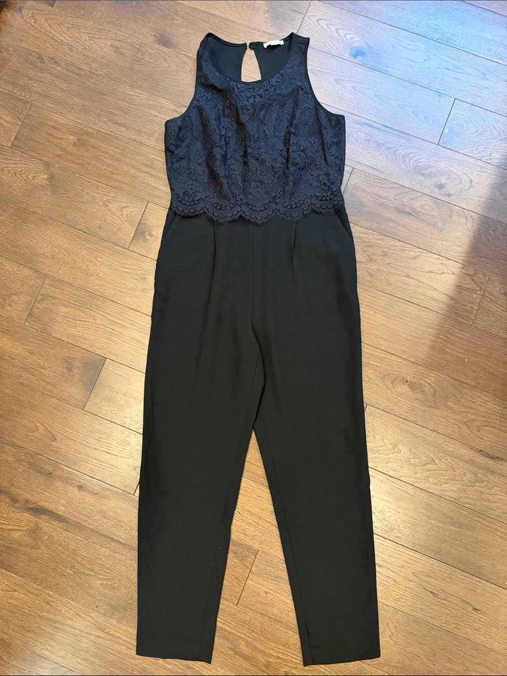 LOFT Black Lace Top Jumpsuit Size 6 - C52-031